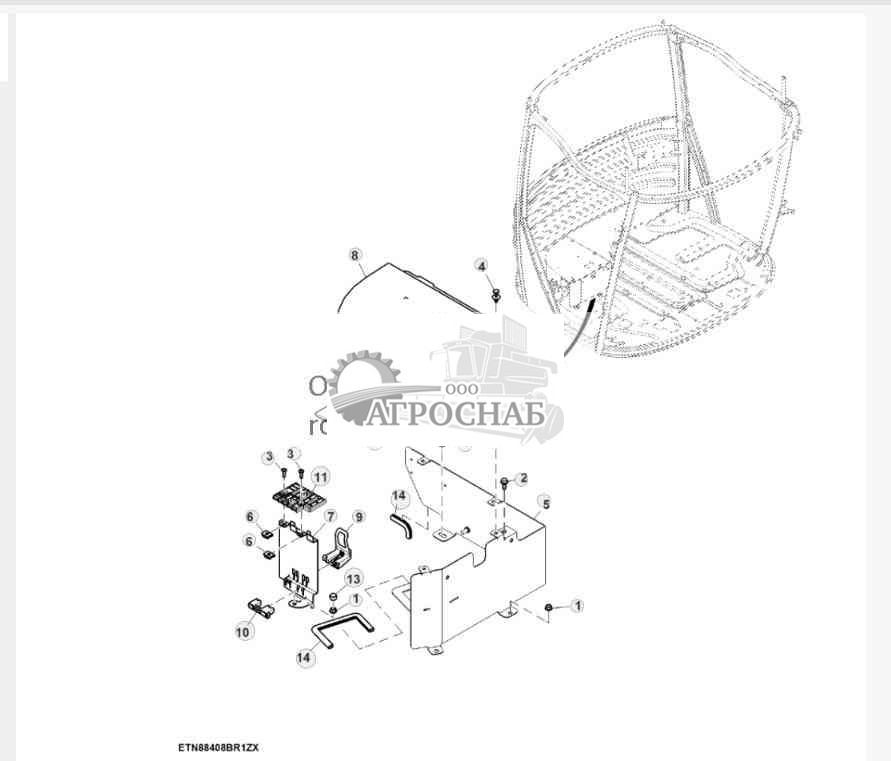 Крепежные детали контроллера, базовый вариант исполнения и электронный модуль питания 